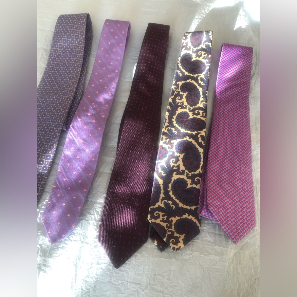 Elegant Men's Tie Set - Purple, Burgundy, and Paisley